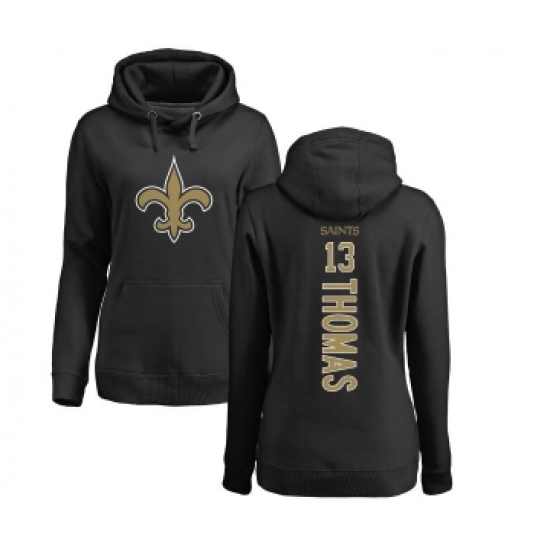 Football Women's New Orleans Saints #13 Michael Thomas Black Backer Pullover Hoodie