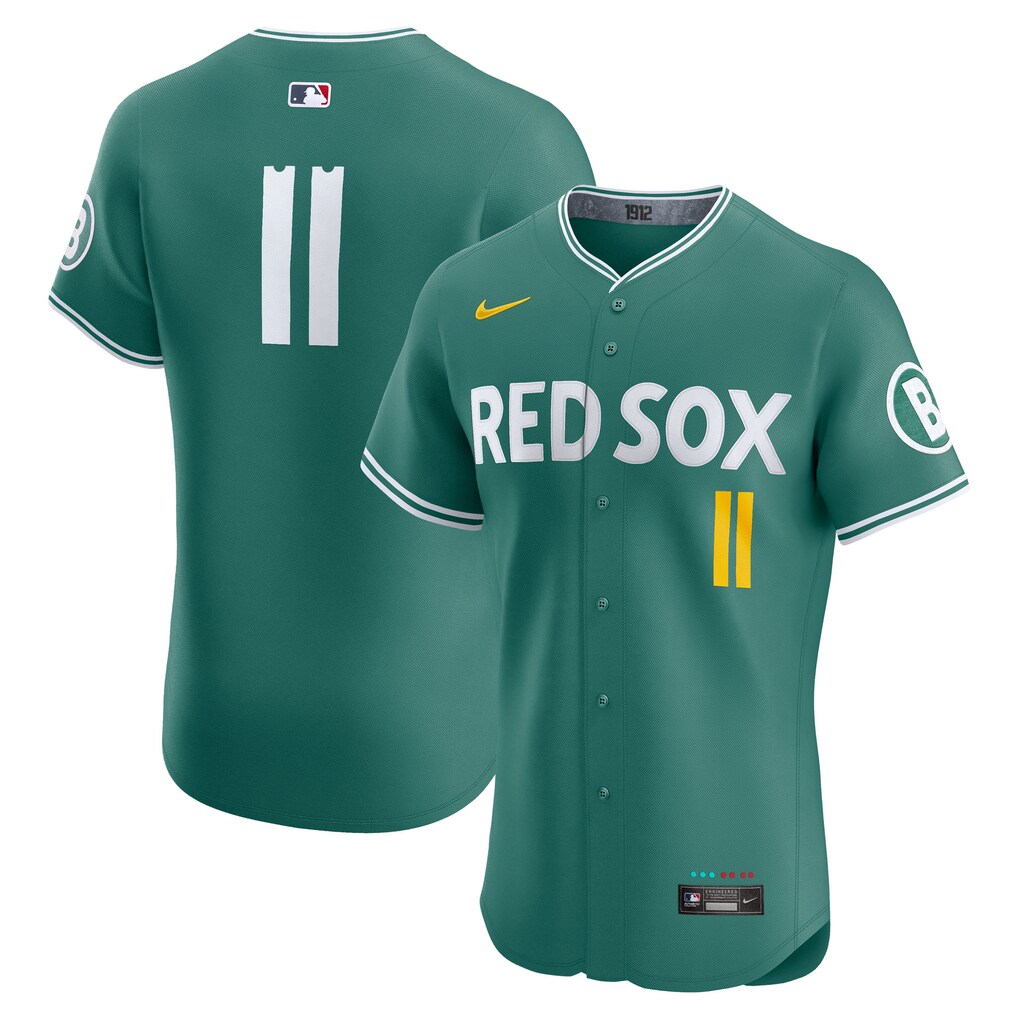Men's Boston Red Sox Rafael Devers Nike Green 2025 City Connect Elite Player Jersey
