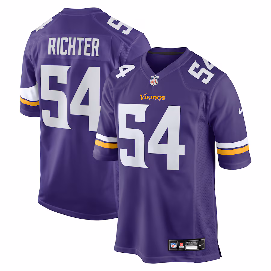 Men's Minnesota Vikings Bo Richter Nike Purple Team Game Jersey