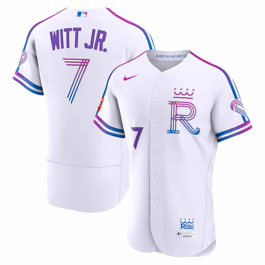 Men's Kansas City Royals Bobby Witt Jr. Nike White 2026 City Connect Authentic Sponsor Patch Jersey