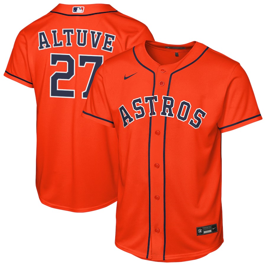 Youth Houston Astros Jose Altuve Nike Orange Alternate Replica Jersey