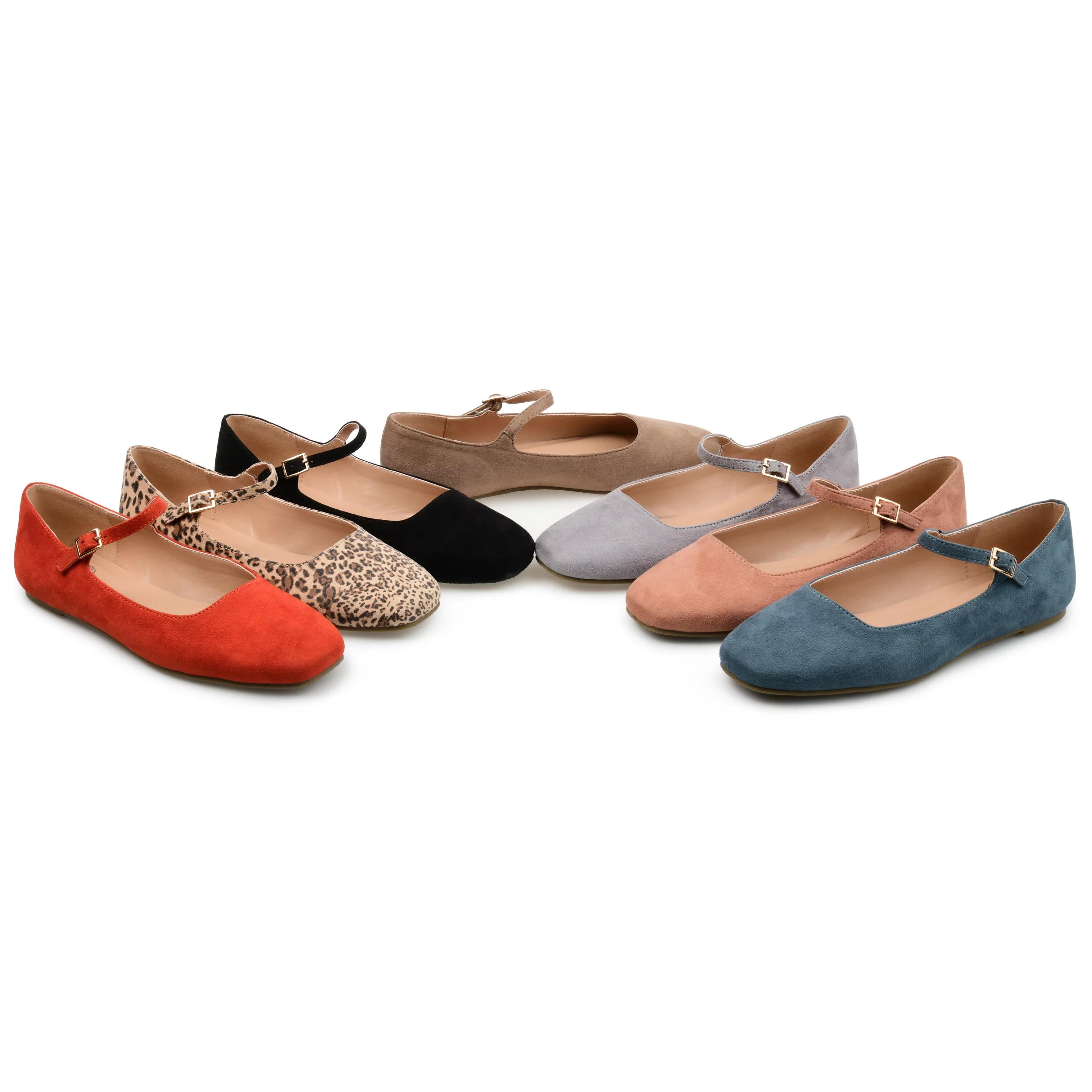 Journee Collection Women's Carrie Buckle Square Toe Mary Jane Flats - Curated Treasures Market