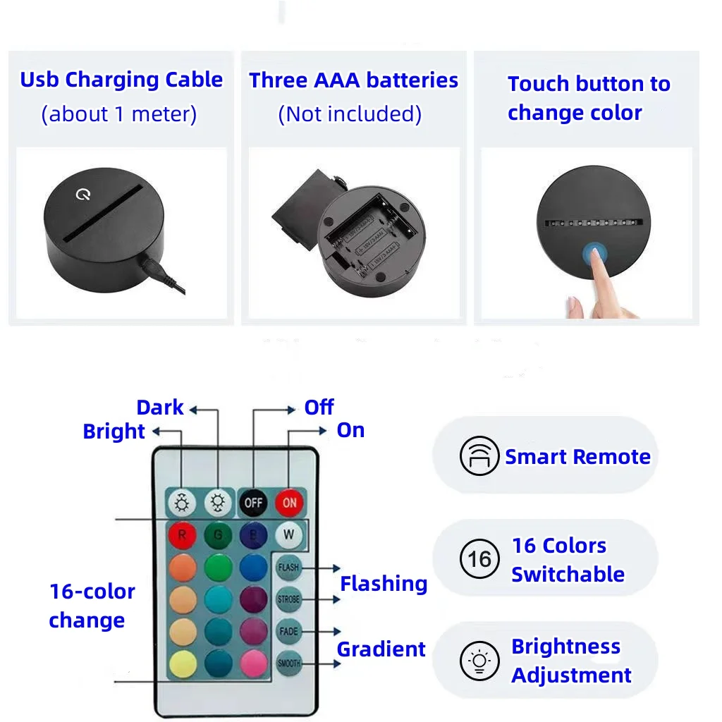 Jack Skellington LED Night Light - Smart Touch Desk Lamp with 16 Colors Changing Kids Gift - Curated Treasures Market