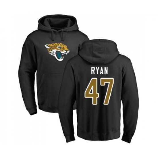 Football Jacksonville Jaguars #47 Jake Ryan Black Name & Number Logo Pullover Hoodie