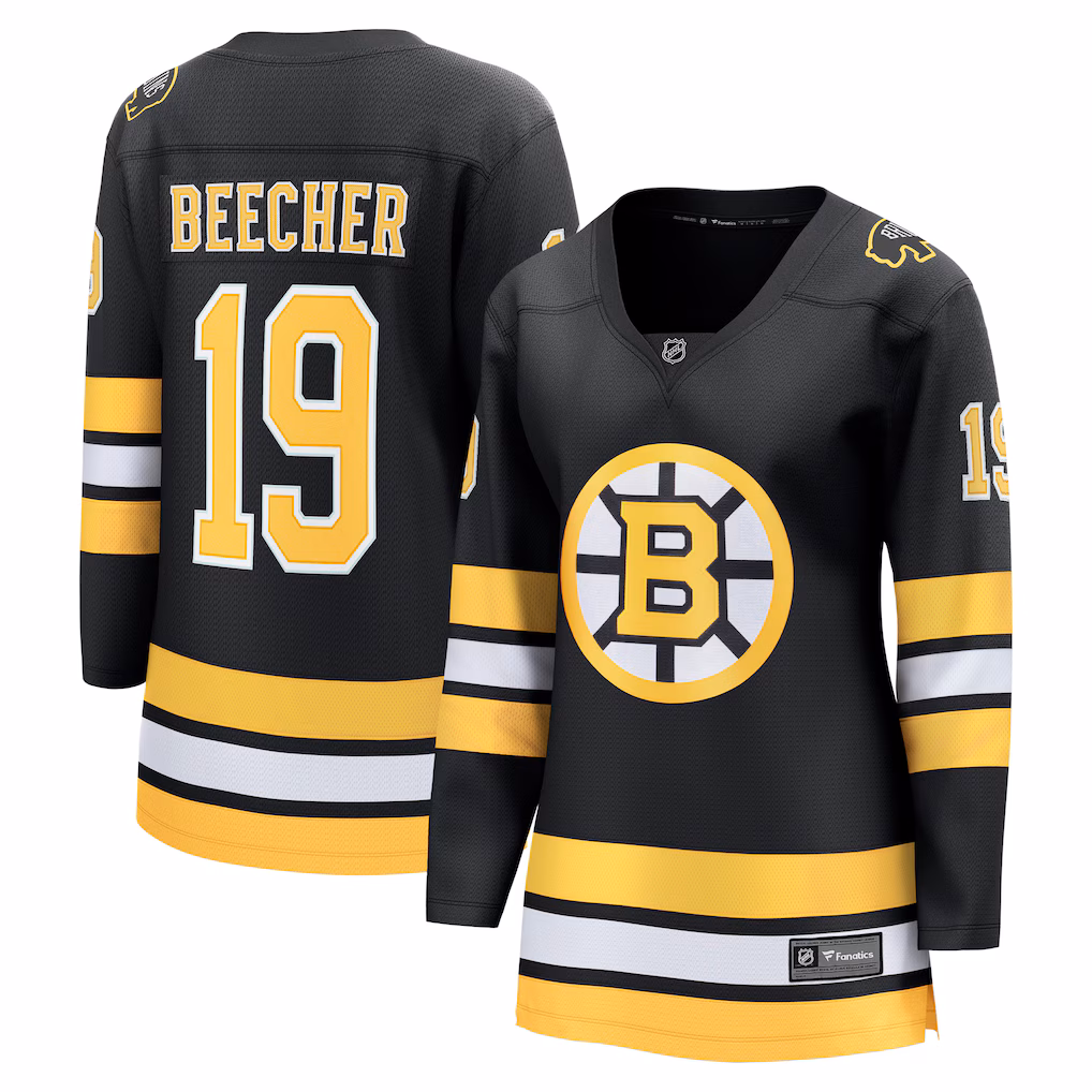 Women's Boston Bruins John Beecher Fanatics Black Home Breakaway Player Jersey