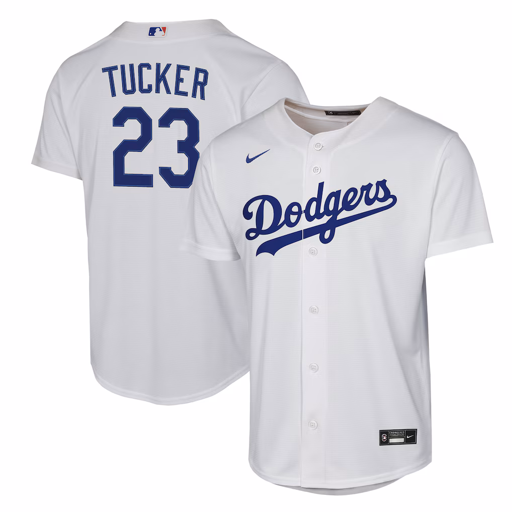 Youth Los Angeles Dodgers Kyle Tucker Nike White Home Replica Jersey