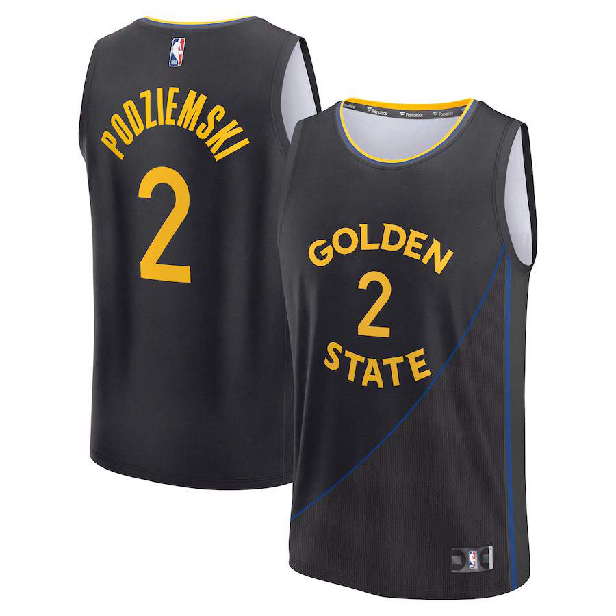 Men's Golden State Warriors Brandin Podziemski Fanatics Black Fast Break Replica Player Jersey - Statement Edition