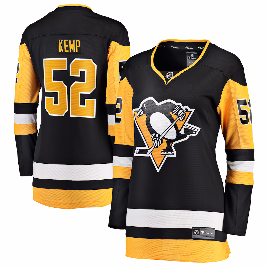 Women's Pittsburgh Penguins Philip Kemp Fanatics Black Home Breakaway Jersey