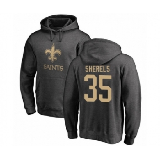 Football New Orleans Saints #35 Marcus Sherels Ash One Color Pullover Hoodie