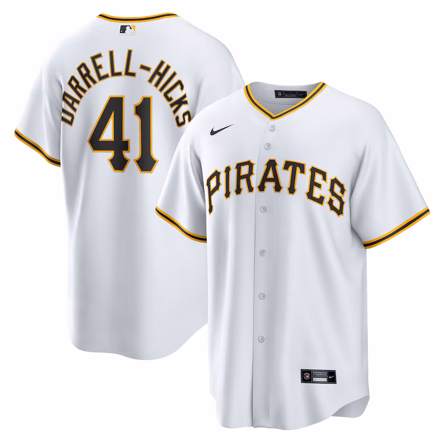 Men's Pittsburgh Pirates Michael Darrell-Hicks Nike White Home Replica Jersey