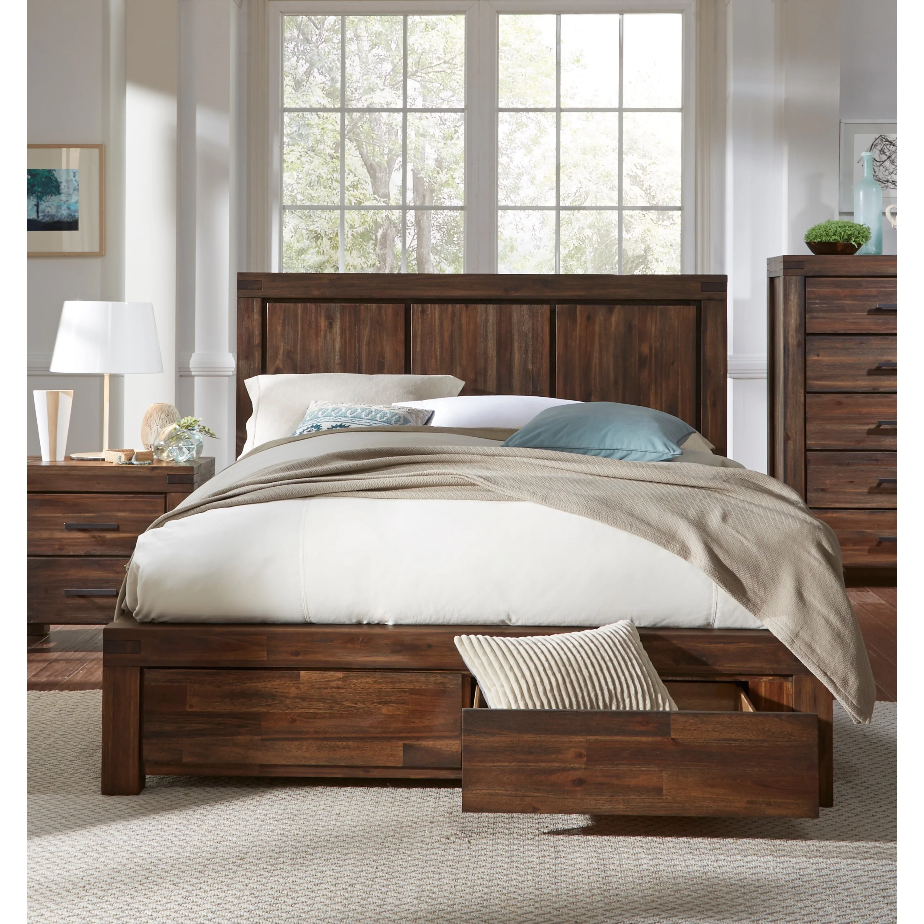 Carbon Loft  Melbury Solid Wood Footboard Storage Bed in Brick Brown California King