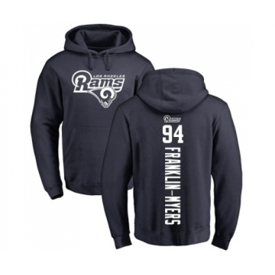 Football Los Angeles Rams #94 John Franklin-Myers Navy Blue Backer Pullover Hoodie