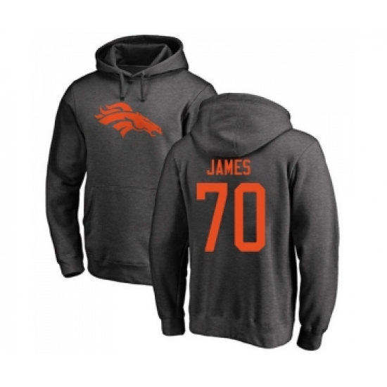 Football Denver Broncos #70 Ja'Wuan James Ash One Color Pullover Hoodie
