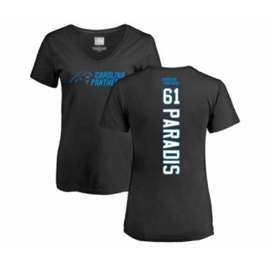 Football Women's Carolina Panthers #61 Matt Paradis Black Backer T-Shirt