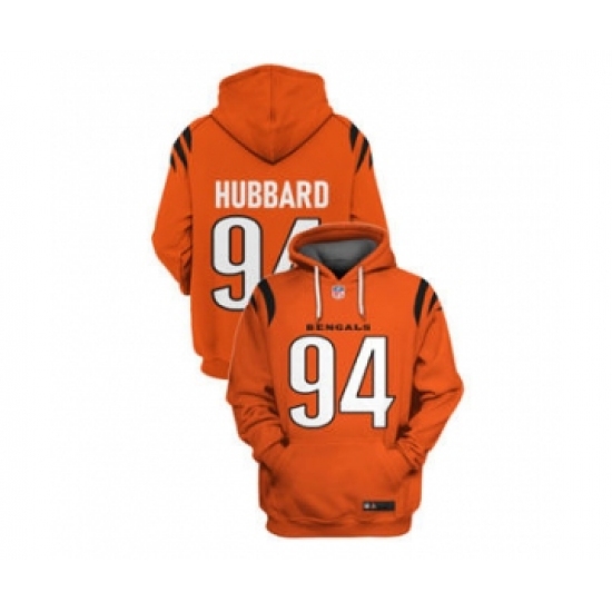 Men's Cincinnati Bengals #94 Sam Hubbard 2021 Orange Pullover Football Hoodie