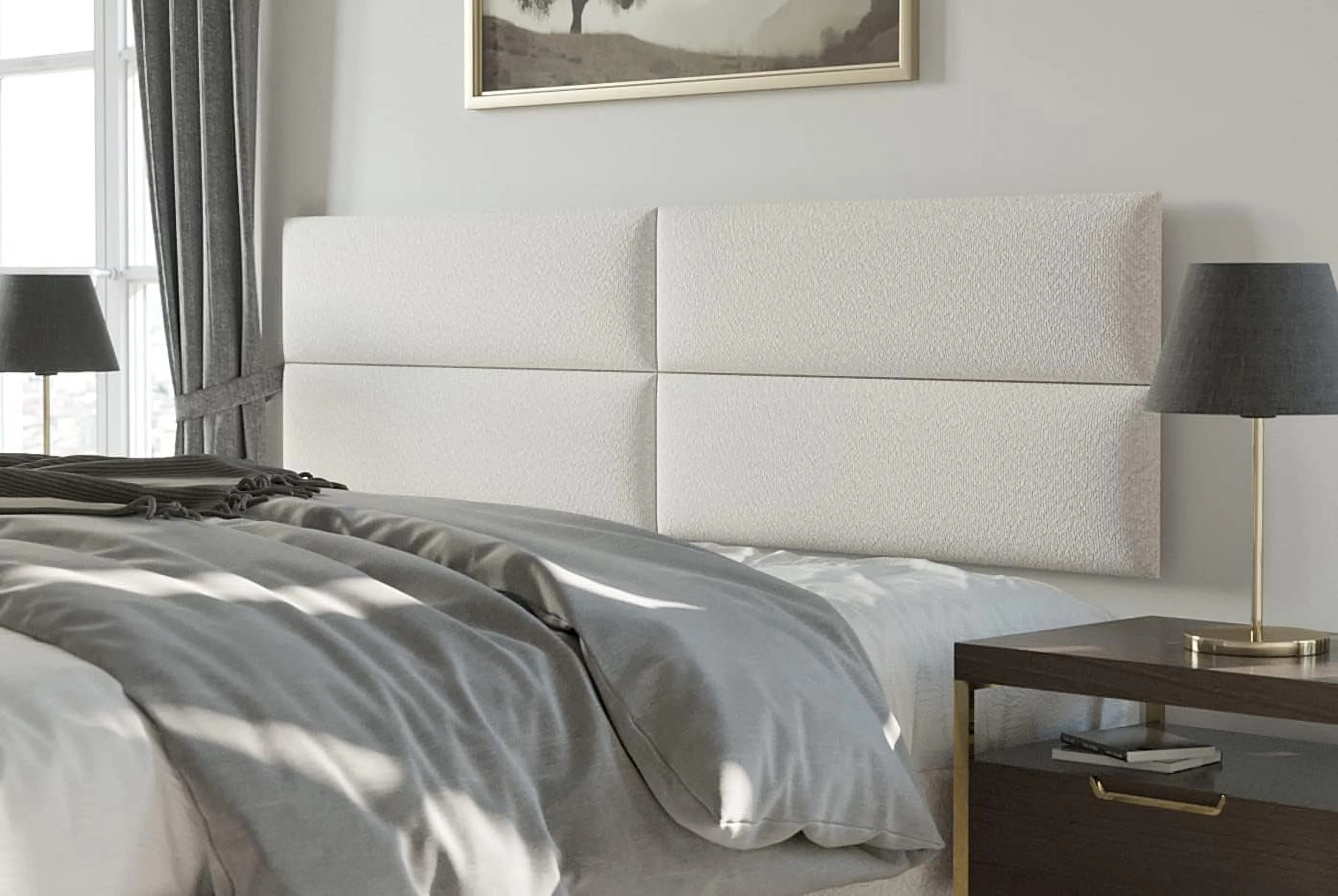 Upholstered Headboards - Accent Wall Panels - Micro Suede Red Melon - /King - Set Of 4 Panels (Each Individual Panel 39X11.5)