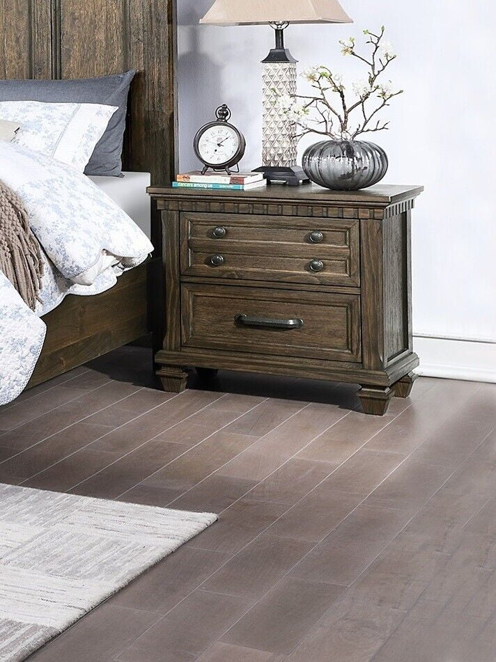 Eastern King Size Bed And 2x Nightstands 3pc Set Bedroom Furniture Storage Footboard Unique Design High HB Antique Finish