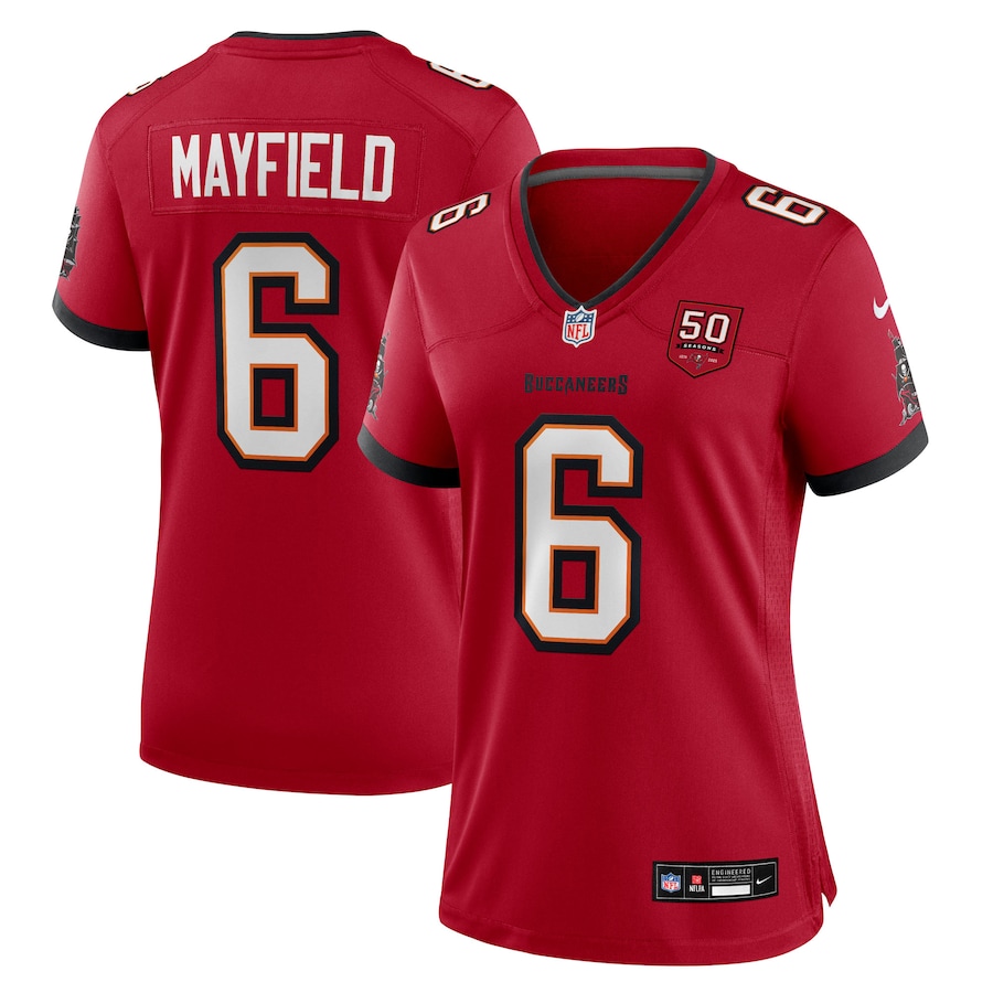 Women's Tampa Bay Buccaneers Baker Mayfield Nike Red 50th Season Team Game Jersey