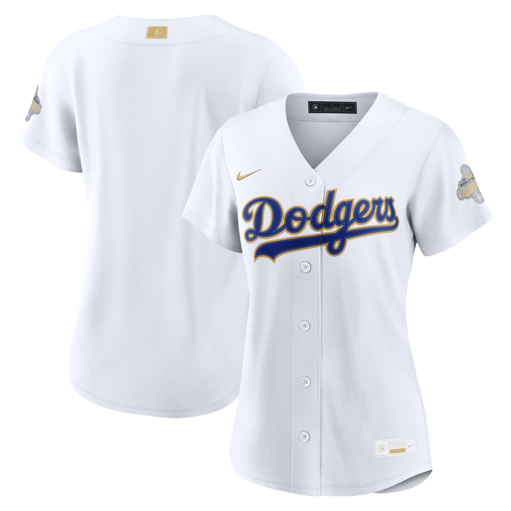 Women's Los Angeles Dodgers Nike White 2026 Gold Collection Stadium Jersey