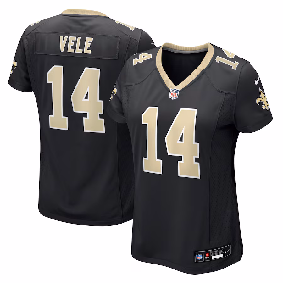 Women's New Orleans Saints Devaughn Vele Nike Black Team Game Jersey