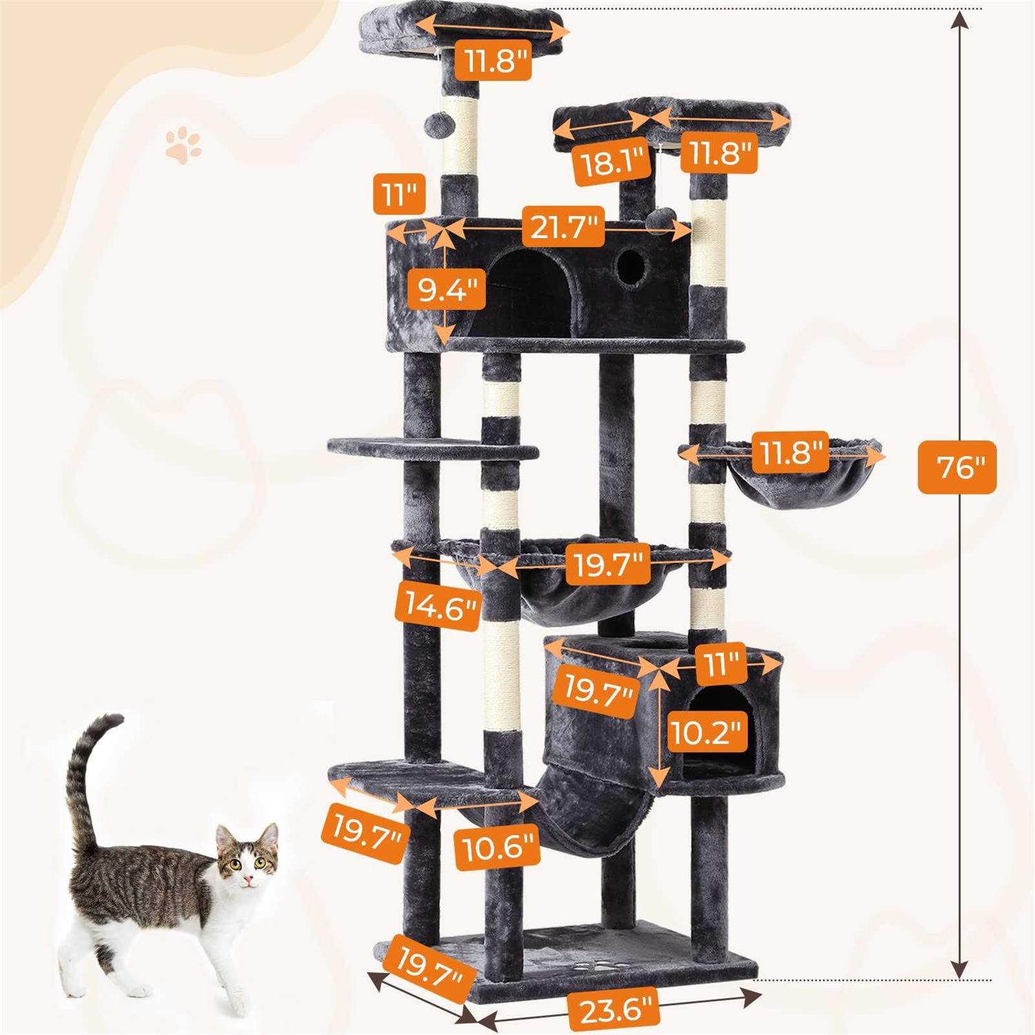MSmask Cat Tree Cat Tower with 3