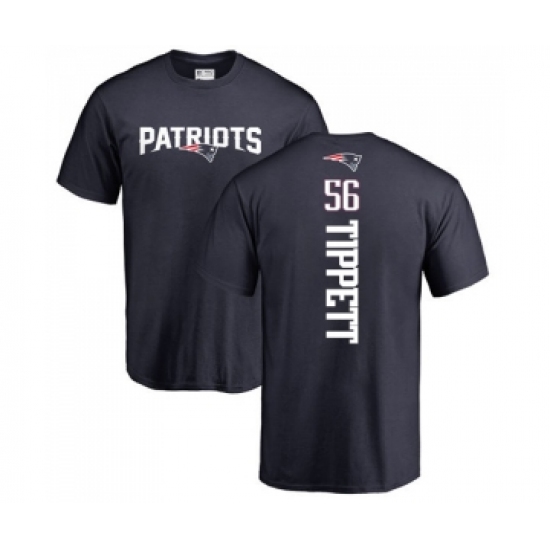 Football New England Patriots #56 Andre Tippett Navy Blue Backer T-Shirt