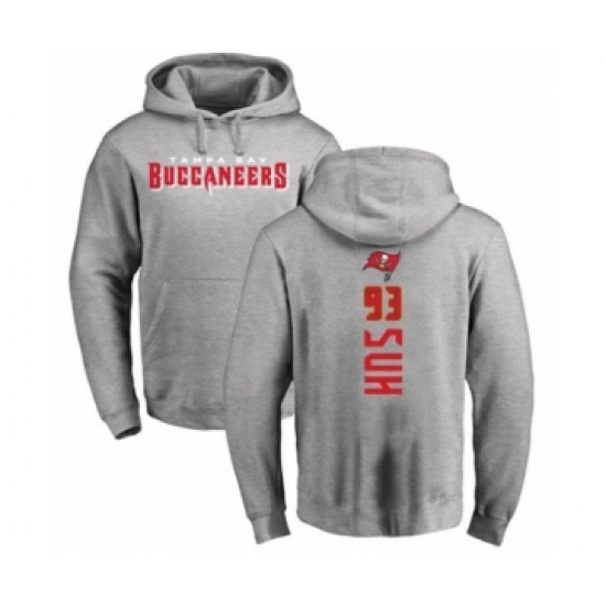 Football Tampa Bay Buccaneers #93 Ndamukong Suh Ash Backer Pullover Hoodie