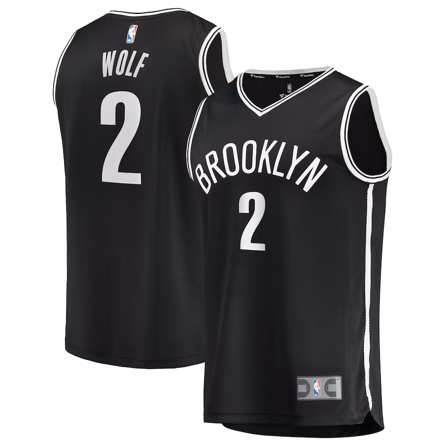 Youth Brooklyn Nets Daniel Wolf Fanatics Black Fast Break Replica Jersey - Icon Edition