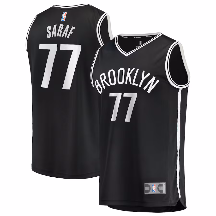 Men's Brooklyn Nets Ben Saraf Fanatics Black Fast Break Replica Jersey - Icon Edition