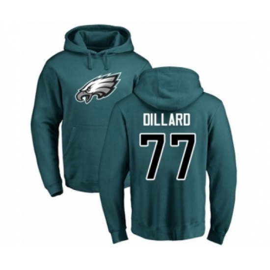 Philadelphia Eagles #77 Andre Dillard Green Name & Number Logo Pullover Hoodie