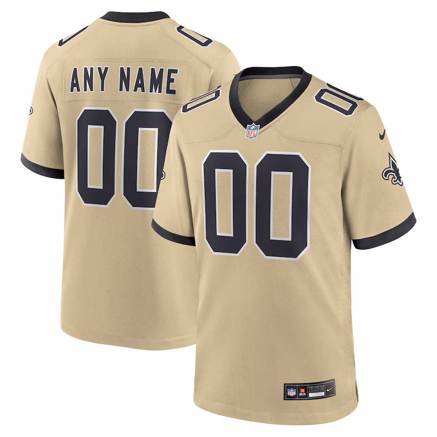 Men's New Orleans Saints Nike Gold Gameday Golds Alternate Custom Game Jersey