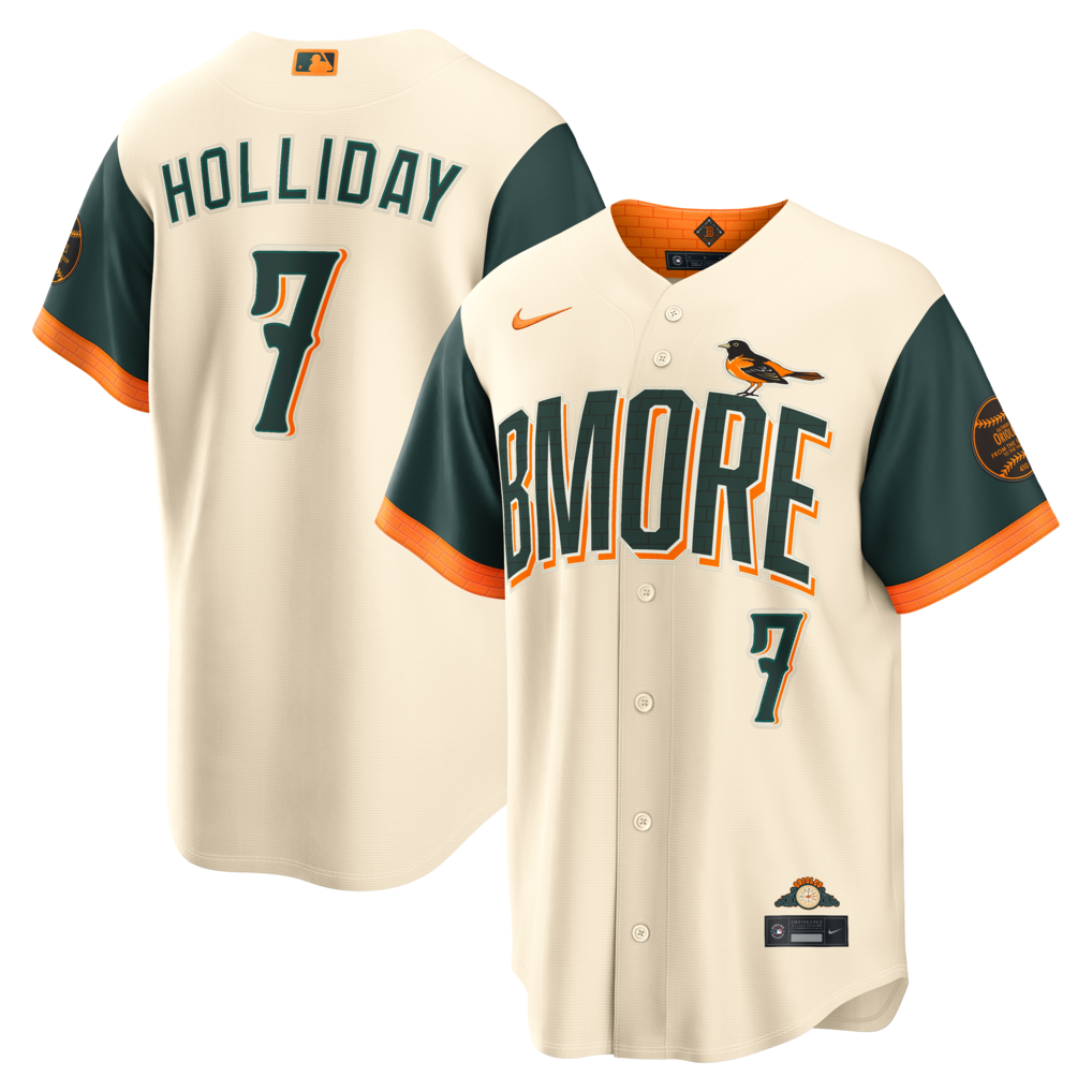 Men's Baltimore Orioles Jackson Holliday Nike Cream 2026 City Connect Stadium Jersey