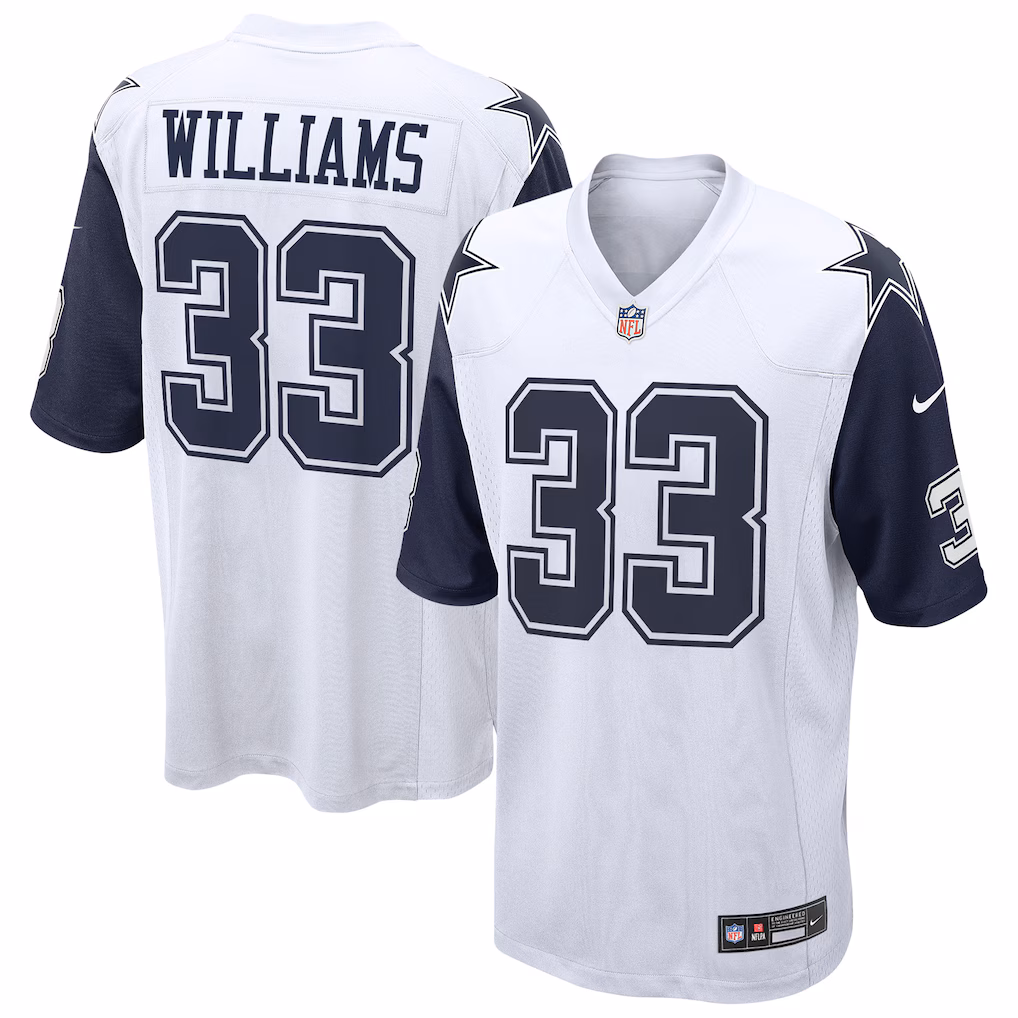Men's Dallas Cowboys Javonte Williams Nike White Alternate Game Jersey