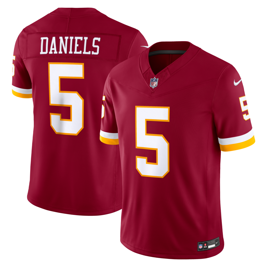 Men's Washington Commanders Jayden Daniels Nike Burgundy Vapor F.U.S.E. Sewn Down Limited Jersey