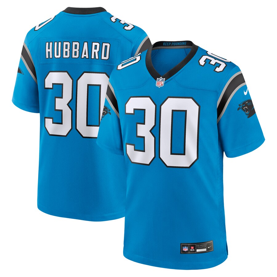 Men's Carolina Panthers Chuba Hubbard Nike  Blue Alternate Game Jersey