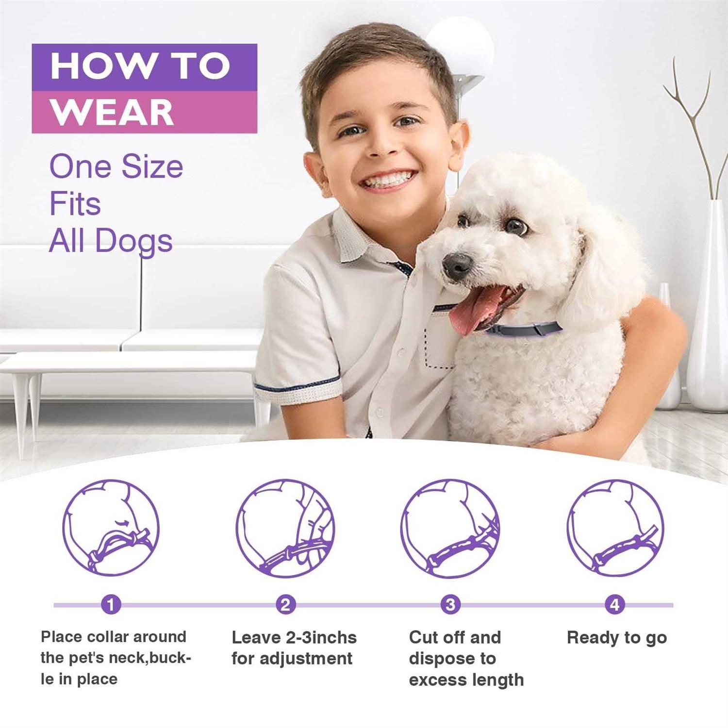 Dogs Calming Pheromones Collar 3 Packs Lasts 60 Days Relieve Reduce Anxiety or Stress 25 Inches Adjustable Relaxing Comfortable Collar Breakaway