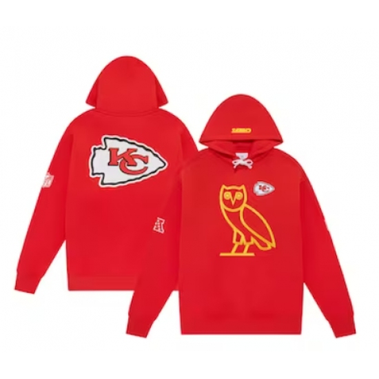 Men's Kansas City Chiefs OVO x NFL Red OG Owl Pullover Hoodie