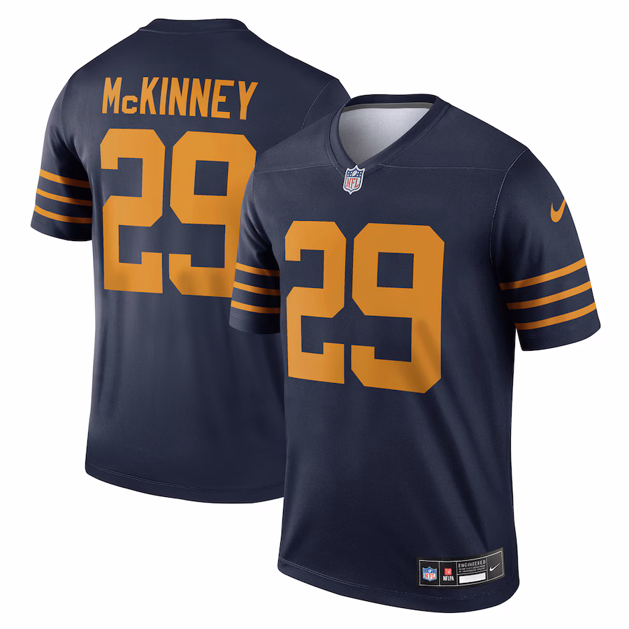 Men's Green Bay Packers Xavier McKinney Nike Navy The 1923 Classic Legend Player Dri-FIT Top