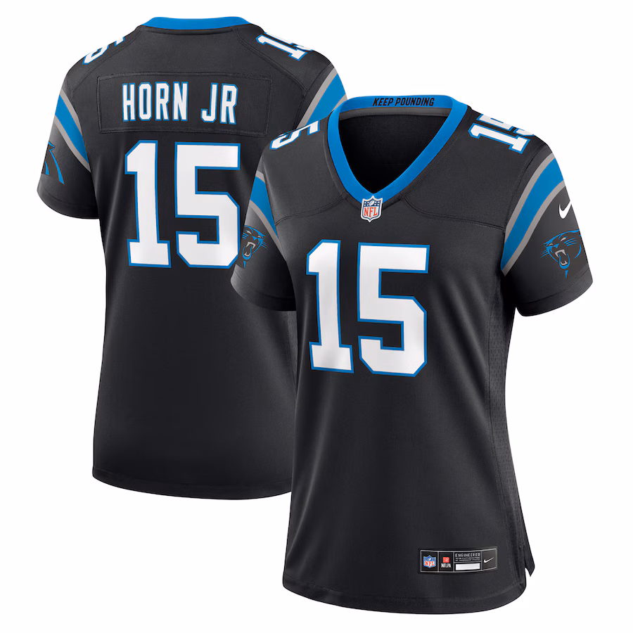 Women's Carolina Panthers Jimmy Horn Jr Nike Black Team Game Jersey
