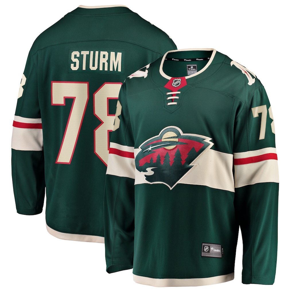 Men's Minnesota Wild Nico Sturm Fanatics Green Home Breakaway Jersey