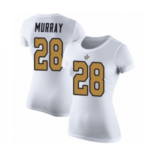 Football Women's New Orleans Saints #28 Latavius Murray White Rush Pride Name & Number T-Shirt