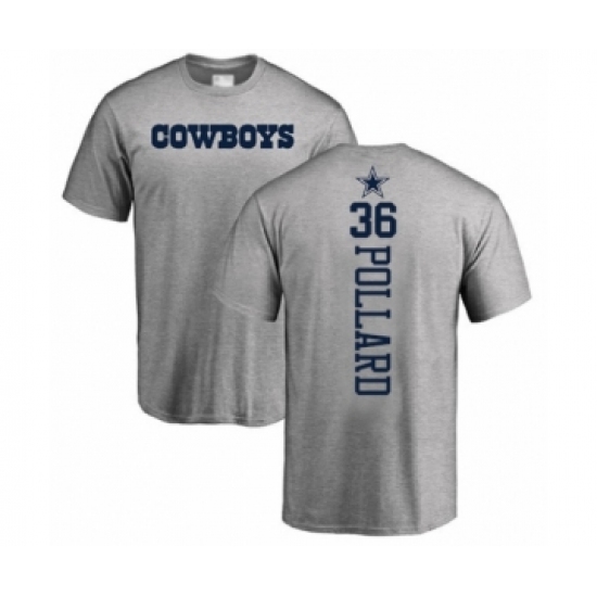 Football Dallas Cowboys #36 Tony Pollard Ash Backer T-Shirt