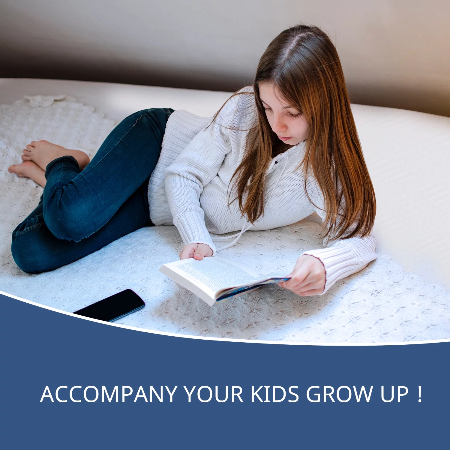 King Mattress, 8 inch Memory Foam Mattress, Medium Feeling Mattresses in a Box, Made in USA, White