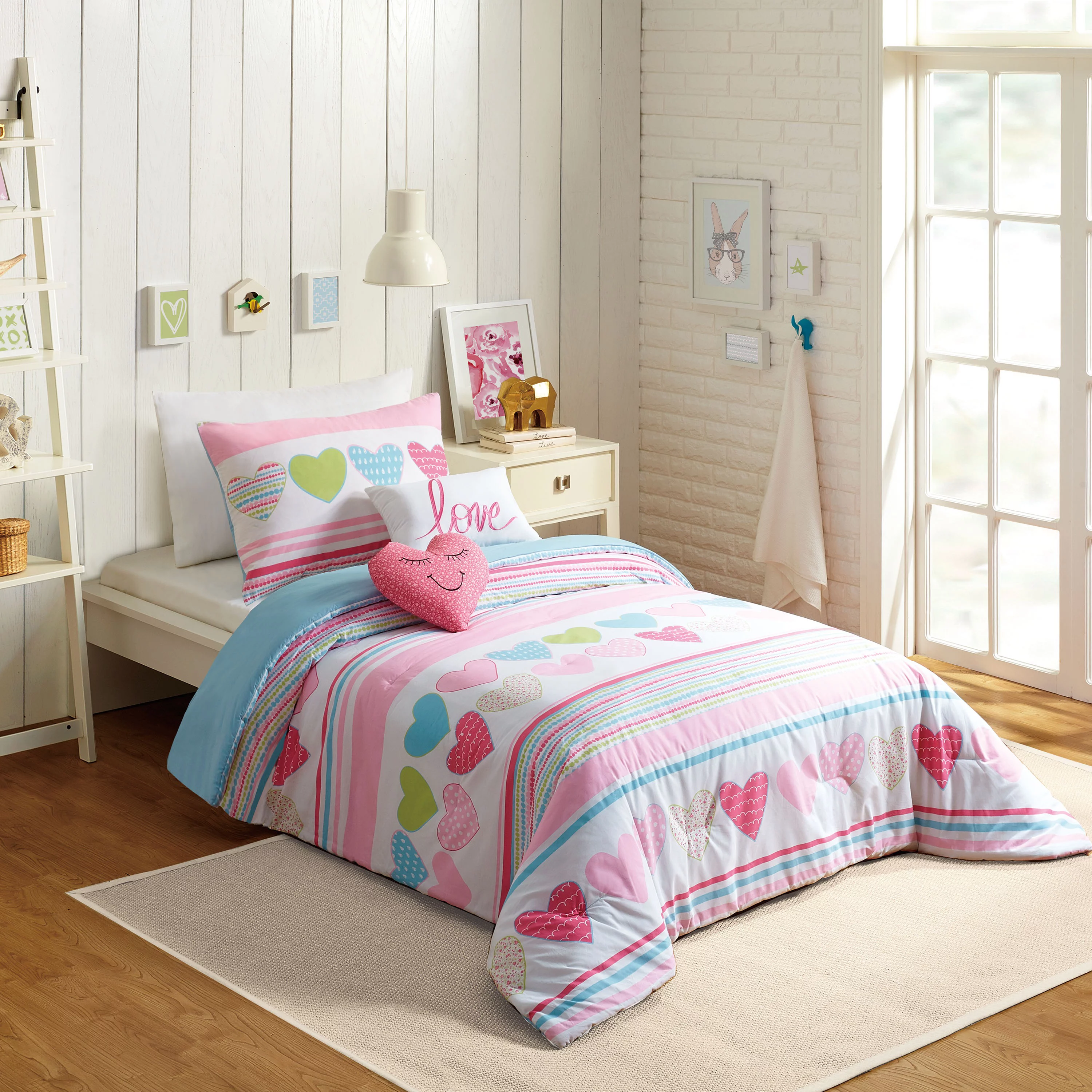 Urban Playground Kids Pink Daphne 5-Piece Comforter Set, Full/Queen - Curated Treasures Market