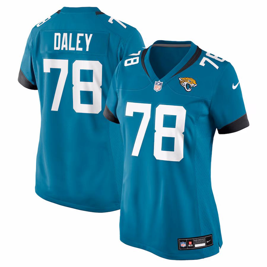 Women's Jacksonville Jaguars Dennis Daley Nike Teal Team Game Jersey