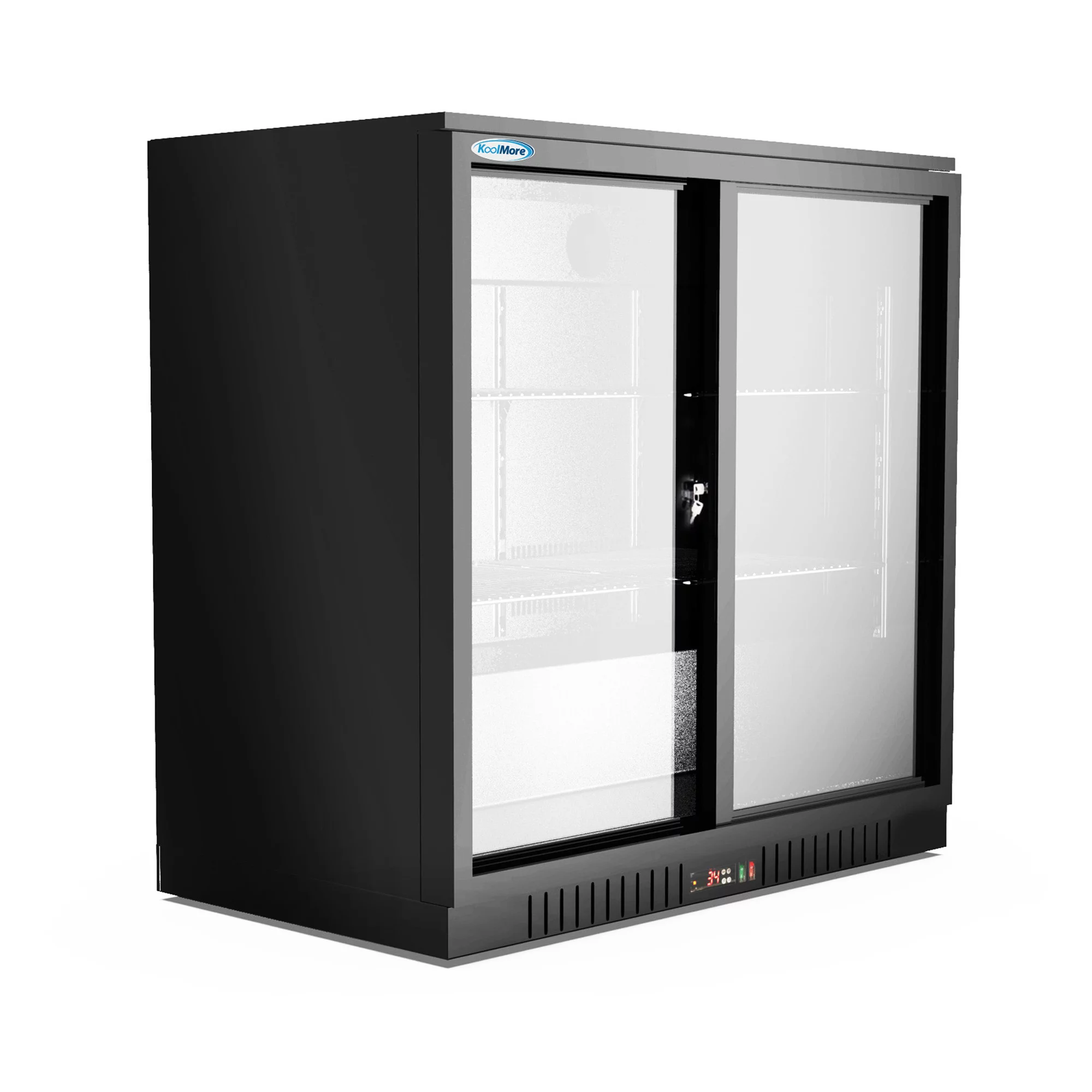 KoolMore 35 in. Two-Door Back Bar Refrigerator – 7.4 Cu. ft.