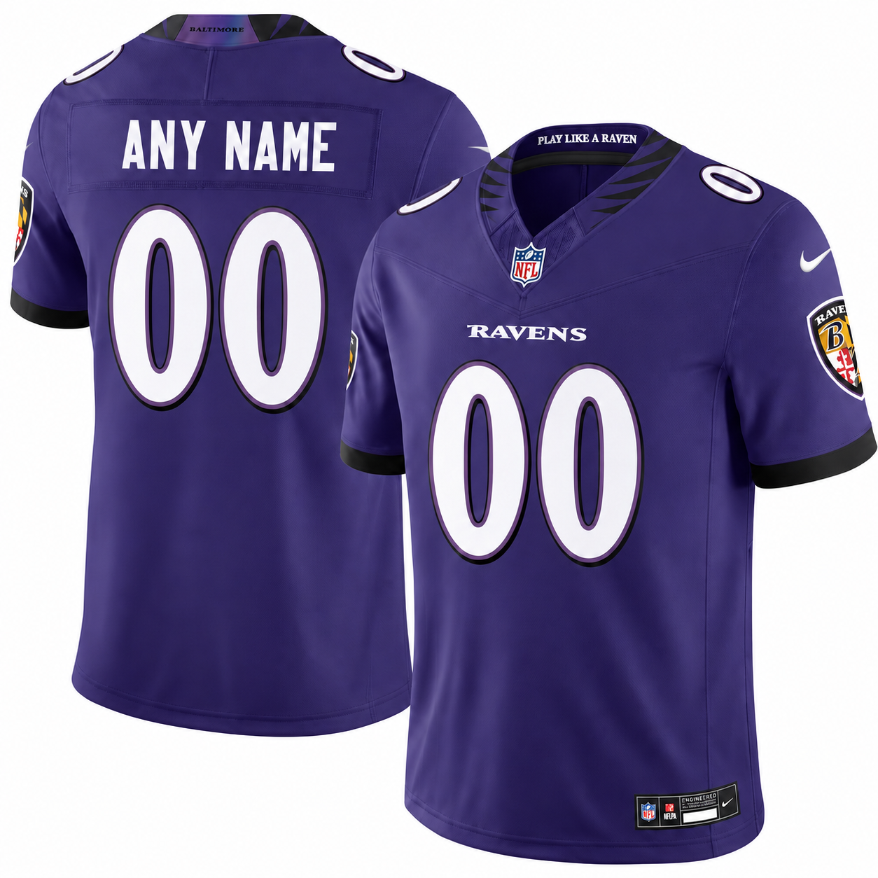 Men's Baltimore Ravens  Nike Purple Team Custom Jersey