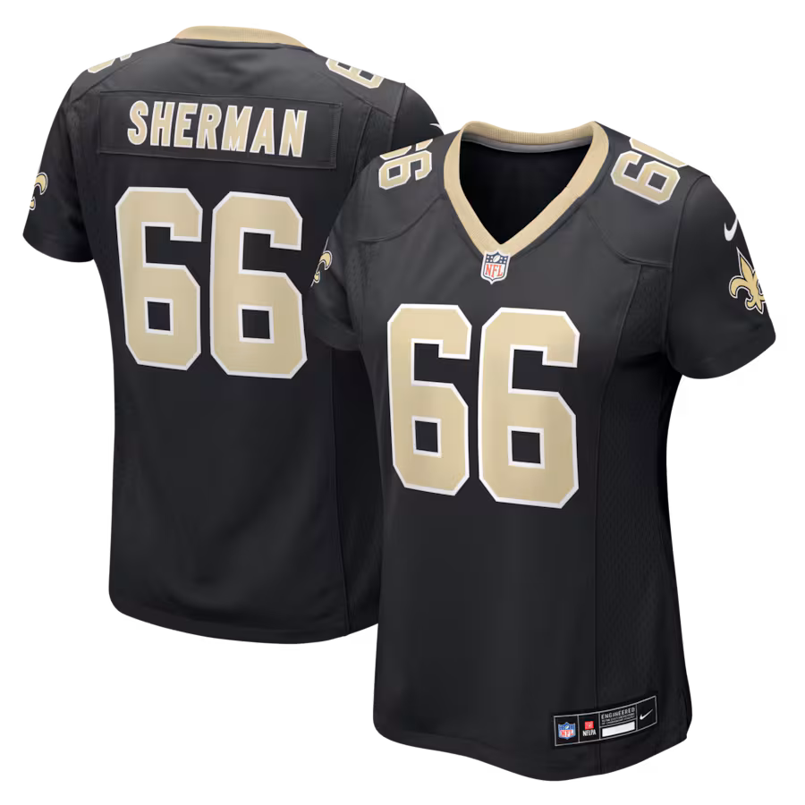 Women's New Orleans Saints William Sherman Nike Black Team Game Jersey