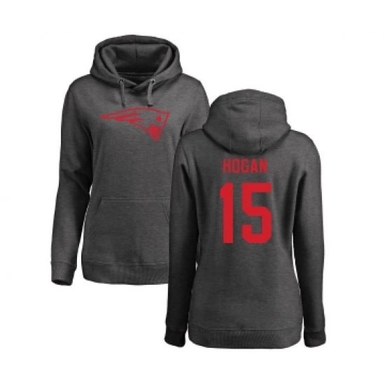 Football Women's New England Patriots #15 Chris Hogan Ash One Color Pullover Hoodie