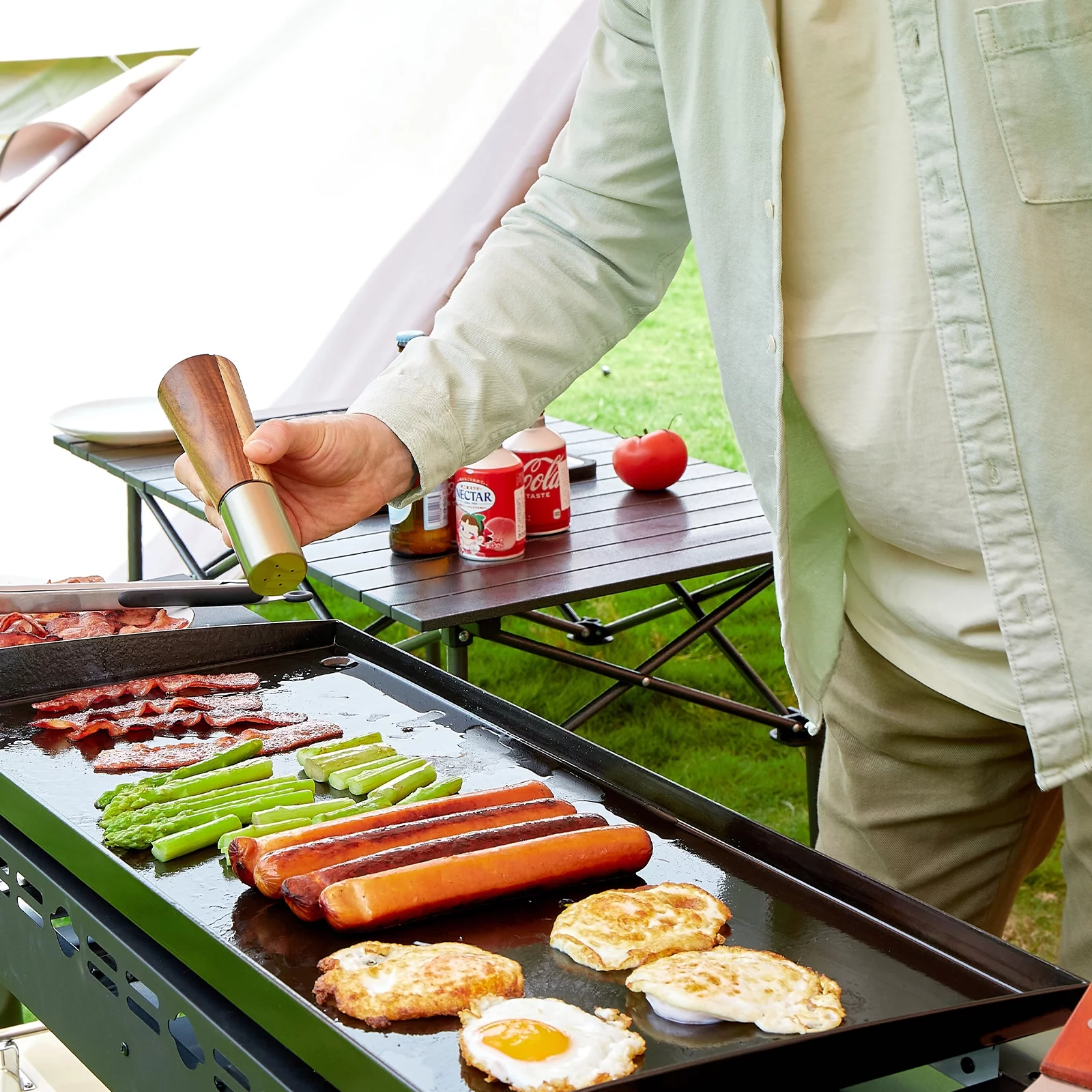 YouYeap 4 Burner Propane Gas Grill Flat Top Griddle Grill, Black